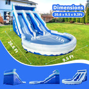 View Large Inflatable Water Slide Swimming Pool Play Center, Commercial Grade Lightweight Premium Water Slide Bounce House 20.6x9.5x9.3Ft for Kids and Adults (with Blower) image 2