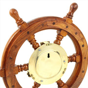 View High-end home decoration clock - Sailboat copper hatches and rudder for navigation | Luxury office decorations | Wall decorations | Birthday gifts image 3