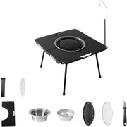 View Outdoor Grill Table Foldable, Easy to Carry Can Hang Items Multi-Purpose, Aluminum Alloy, Portable Camping Table Foldable, for Picnic, BBQ, Making Tea image 1