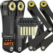 View Jiu-style folding bicycle lock set - Patent technology, consisting of two sets of perfectly matching bicycle locks, each set equipped with 6 identical keys - 18/18 level heavy-duty anti-theft security protection device, with key and shell fixation de image 2