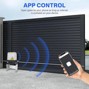 View Automatic sliding door opener (controlled via APP), equipped with 4 remote controllers, 750-watt electric sliding door opener motor remote control kit, with wireless keyboard, suitable for sliding door openers up to 40 feet in length. image 2