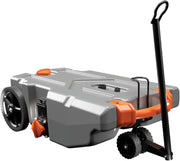 View 28-gallon portable camping vehicle/rv travel tank | Equipped with 2 controllable non-flat-front wheels and built-in valve | Includes detachable 24-inch tow bar, 3-foot sewage hose and other RV accessories image 3