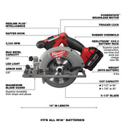 View 18V M18 Lithium-Ion Brushless Cordless 7-Tool Combo Kit 5.0 Ah image 4