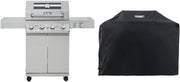 View Larger 4-Burner Propane Gas Grills bbq Stainless Steel Heavy-Duty Cabinet Style with Knob Controls Side Burner Mesa 400m image 2