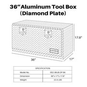 View 36 Inch Heavy Duty Aluminum Diamond Plate Tool Underbody Box image 3