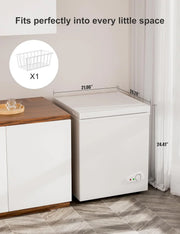 View 7.0 Cu Ft Chest Freezer - Energy Efficient & Quiet Mini Freezer with Adjustable Thermostat - Compact Deep Freezer for Home, Apartment, and Garage - Removable Basket & Defrost Drain image 4