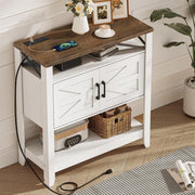 View Farmhouse Sofa Table with Power Outlet-4-Tier Bookcase, 42.9" Floor Standing Organizer Shelf image 2
