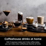 View Italian coffee machine, drip coffee machine, rapid cold brew coffee machine, integrated grinder, hand-free milk frother, equipped with a strike plate, water filter, cleaning sheet, descaling agent image 2