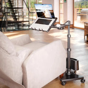 View Adjustable laptop stand - Portable computer table and comfortable desk suitable for beds, sofas or offices - Portable mobile workstation, can be tilted - Suitable for devices under 16 inches - Brown and black image 3