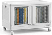 View 600 sets of stackable storage boxes with lids and doors, 6 sets of plastic coat closets and storage drawers with wheels, large foldable storage boxes, household and office cabinets image 1
