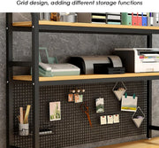 View Desktop Bookshelf Adjustable Desk Bookshelf Organizer Rack - Countertop Hutch Bookshelf, 3-Tier Bookshelf Desk Shelf, All Metal Desktop Bookcase for Computer Desk, for Home, Dorm, Office Supplies (Co image 2