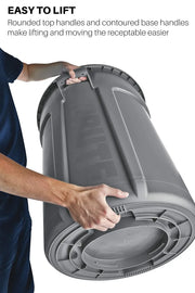 View Heavy-duty round trash can / dumpster, 20-gallon capacity, white, suitable for outdoor garbage containers in places such as garden workers / construction workers / restaurants / backyards / offices / storage areas, 6 pieces per set. image 4