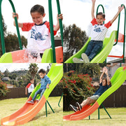 View Outdoor Playground Slide, Big Backyard Freestanding Plastic Slide, 10 ft Outdoor Swing Set Slide for Kids Ages 4-8 image 3