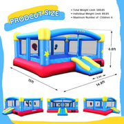 View Big Inflatable Bounce House for Party Fun,15ft x 14.8ft,Double Basketball Hoop,Throw Ball Game,Reinforced PVC Bounce Floor,Jumping Bouncy Castle Holds 6 Kids image 2