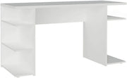 View Madesa Large Modern Gaming Computer Desk 53 Inch with 5 Shelves Cable Management Student Study Wooden Table Home Office Gamer Desk for Kids and Adults - White image 1