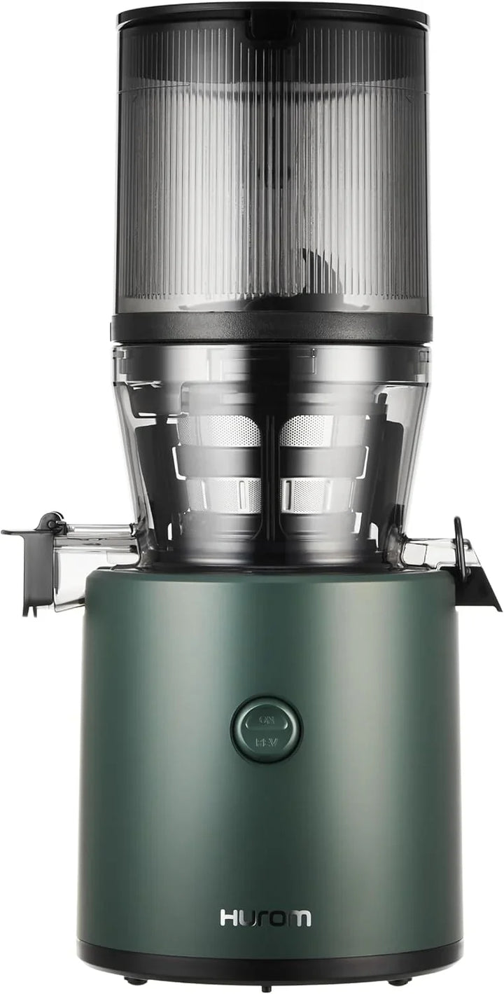 Cold press juicer, easy-to-clean chewing-style slow juicer, coarse filter screen, automatic feeding, no need for operator intervention, household size, quiet motor, easy assembly (kale/deep green)