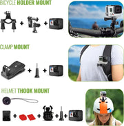 View Equipped with a 50-piece accessory kit, 2 spare batteries and a 64GB memory card - a waterproof action camera - 5.3K HDR, 27 million pixels of photos, 1/1.9-inch sensor, live streaming function, webcam, and shake-proof function image 4