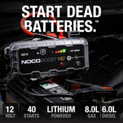 View HD GB70 2000A UltraSafe Car Battery Jump Starter, 12V Battery Booster Pack, Jump Box, Portable Charger and Jumper Cables for 8.0L Gasoline and 6.0L Diesel Engines image 2