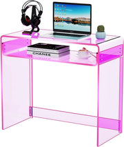 View Acrylic Desk Laptop Workstation Study Table Home Office Console Table Entrance Tables Decor (Green) image 1