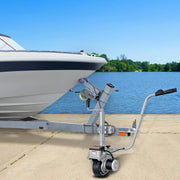 View Electric trailer car, with a towing force of 5000 pounds, equipped with a 12-volt 350-watt trailer control wheel that can move at a speed of 22 feet per minute, featuring an adjustable height range from 12 inches to 24.8 inches, and equipped with 8-i image 4
