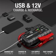 View HD GB70 2000A UltraSafe Car Battery Jump Starter, 12V Battery Booster Pack, Jump Box, Portable Charger and Jumper Cables for 8.0L Gasoline and 6.0L Diesel Engines image 4