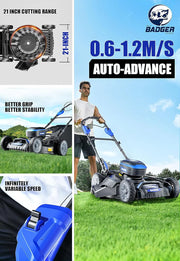 View Lawn Mower 40V Brushless 18" Cordless, 5 Cutting Height Adjustments Electric Lawn Mower, Quickly Folding Within 5’s, 4.0AH Battery and Super Charger Included. image 3