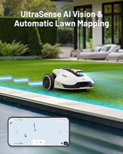 View 2000 Robot Lawn Mower with 4G, Reception 0.5 Acre,Max. 0.7 Acre, Ultrasense AI Vision & RTK, Auto Mapping & App Control,45% Slope,Wireless Perimeter,Dual Cutting Discs, 20 Mowing Zones image 3