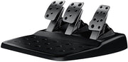 View Drive Force racing car steering wheel and pedals, real force feedback function, stainless steel shift paddles, leather steering wheel cover suitable for Xbox Series X|S, Xbox One, PC and Mac - Black image 2