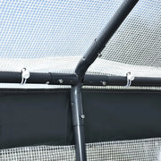 View A 20-foot x 10-foot x 9-foot walk-in green house with an outdoor garden greenhouse, equipped with 6 roll-up windows, 2 zipper doors and a rain cover, in white color. image 4