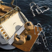 View 4 Steps Telescoping Boat Ladder Reinforce Dock Ladder Heavy Duty Swim Deck Ladder with Hand Railings and Extra Wide Steps image 2