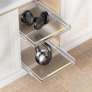 View Adjustable sliding cabinet shelves, 3 pieces. Large drawer-style cabinet storage box, storage organizer under the kitchen sink. Bottom-mounted baskets, suitable for kitchens and bathrooms. image 4