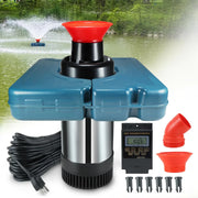 View Pool fountain aerator, F2-2 type, 1 horsepower, 750 watts, 110 volts, stainless steel floating fountain, equipped with 100 feet power cord, suitable for fountain waterfalls pumps and hydraulic systems in small and large ponds and lakes. image 1