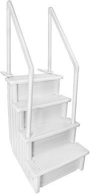 View Deluxe Above-Ground Pool Ladder A-Frame Swimming Non-Sliip Step Ladder, White image 3