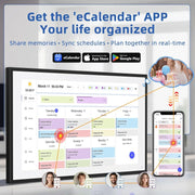 View 21.5 Inch Digital Calendar, Electronic Chore Chart, Smart Weekly and Monthly Planner 1920 * 1080P IPS Touchscreen Wall and Desk Calendar for Family Schedules, White image 4