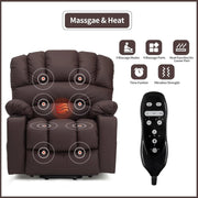 View Electrically adjustable reclining chair - Electrically massaging adjustable reclining chair. The chair seat has a heating function. Large shell with velvet backrest. Suitable for the elderly and the elderly. Electrically adjustable reclining chair. image 2