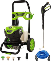 View 2300 pounds/square inch true brushless electric high-pressure cleaning machine (2.3 gallons/minute), 25 feet hose, quick-connect nozzle, 15°, 24°, 40° soap nozzles and turbine nozzle image 1