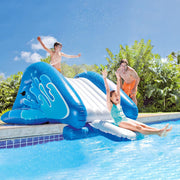 View Kool Splash Inflatable Water Slide Swimming Pool Play Center with Built in Sprayers for Kids and Adults, Ages 6 and Up, Blue image 3