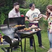 View CC1830S 30" BBQ Charcoal Grill and Offset Smoker | 811 Square Inch cooking surface, Outdoor for Camping | Black image 3