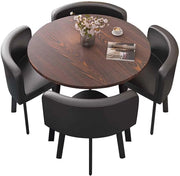 View A 4-person conference table and chair set, office reception room club table and chair combination, suitable for living room / central area / farmhouse / home office, medieval style table and chair set image 1
