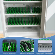 View Mobile Charging Cabinet for Cell Phone, 50 Device Charging Station, USB Charging Cart Locker, with Wheels & Combination Lock, Secure Phone Storage Cabinet (50Slots) image 4