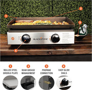 View 1813 Original 22” Tabletop Griddle with Hood and Stainless Steel Front Plate, Powder Coated Steel, Black image 3