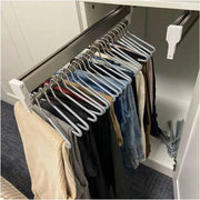 View Floor-Standing Solid Wood Rotating Coat Rack，Adjustable Steel Clothes Rail - Extendable 30-80cm Garment Organizer for Closet Storage, Heavy-Duty 25kg Load Capacity, Space-Saving Hanger Rack image 1