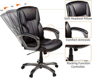 View High-back executive office chair, adjustable in height, tiltable, rotatable, uniform size, white/mustard color image 4
