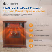View LifeSmart LifePro 4 Element 1500W Electric Infrared Quartz Space Heater image 2