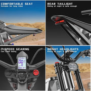 View 6000W(Peak) Motor 60V/30Ah Battery Freego X2Pro Electric Motorcycle for Adults, Electric Bike,50MPH/7 Speed Off Road Electric Bicycle,19 x 2 Full... image 4
