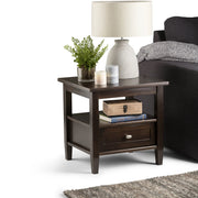 View 20 Inch Wide Solid Wood Rectangle End Table, Transitional Side Table image 6