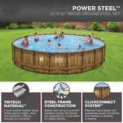 View 22' x 52" Round Above Ground Pool Set image 2