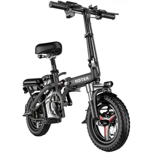250W Folding Electric Bike for Adults and Teens, Removable Battery, Fat Tires, Black
