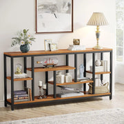 View 70.9 Inch Console Sofa Table with Storage, 3-Tier Entryway Table for Hallway image 3
