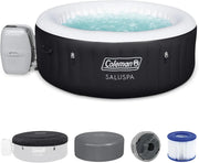 View Coleman SaluSpa Miami AirJet 2 to 4 Person Round Inflatable Hot Tub Portable Outdoor Spa with 120 Soothing AirJets and Insulated Cover, Black image 4